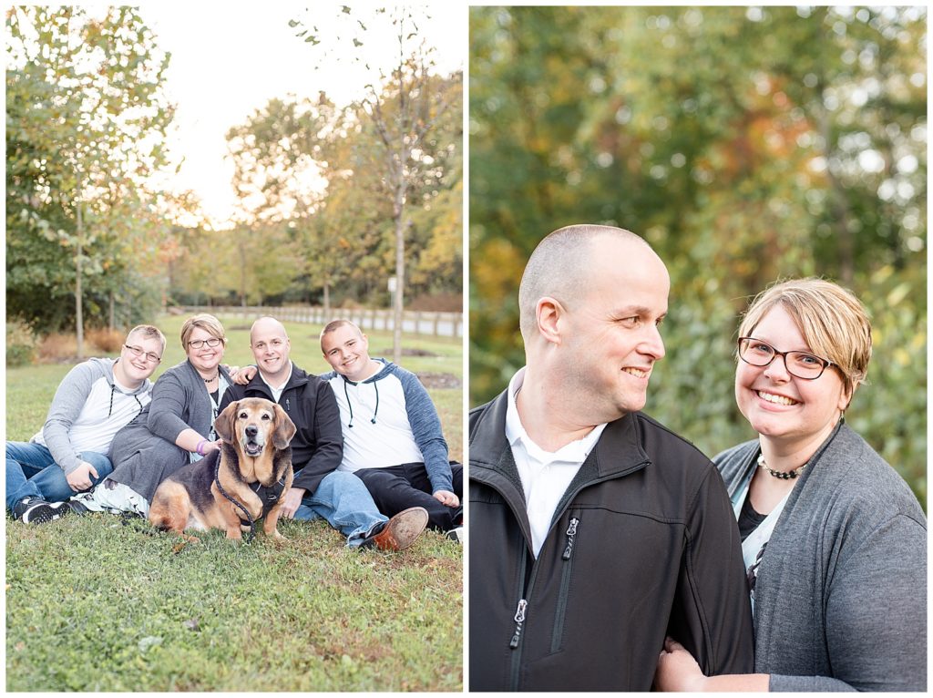 a couple smiles for the camera for fall family pictures